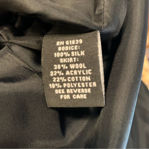 Rickie Freeman for Teri Jon Houndstooth Black Silk dress~ size 4 - Picture 5 of 5